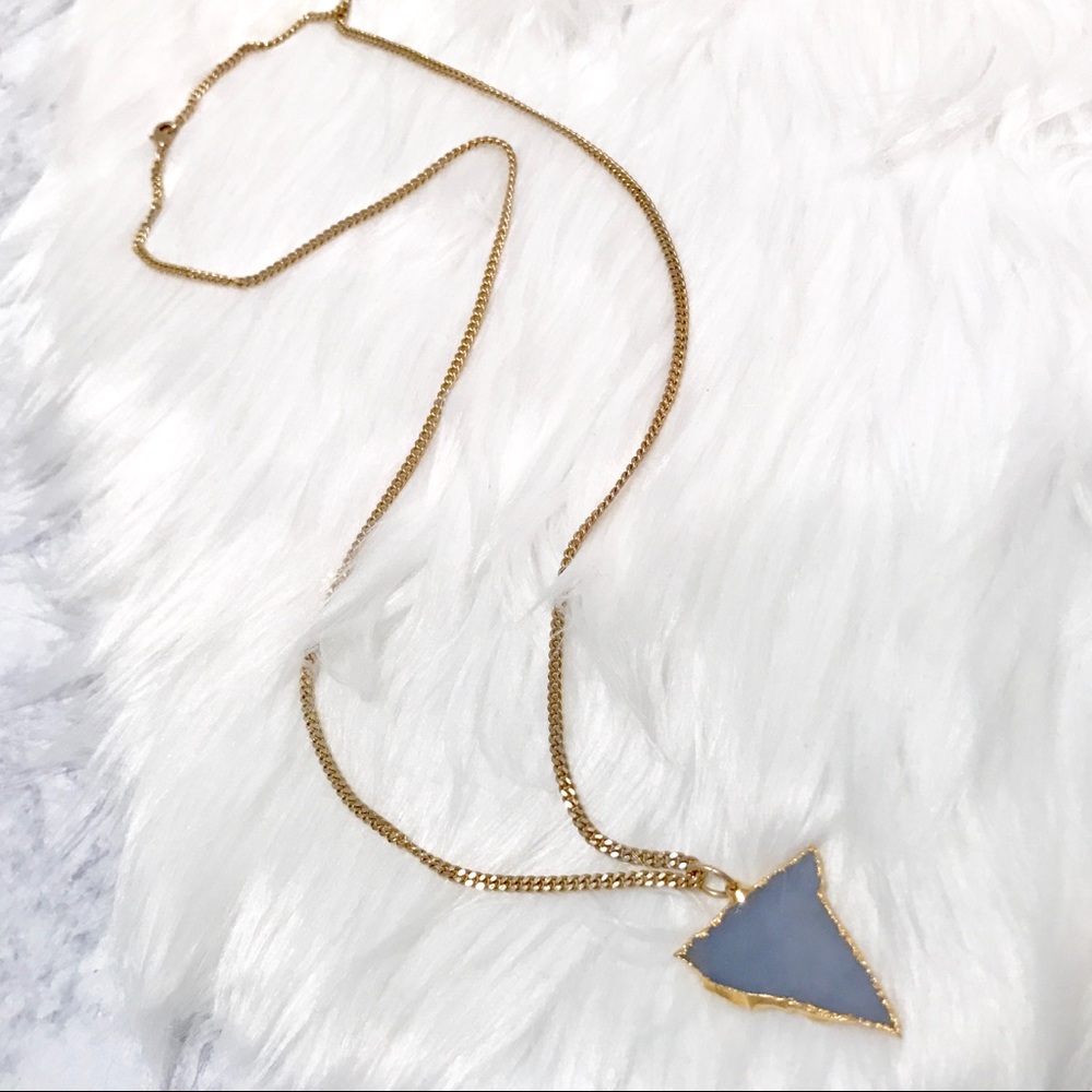 Gold Dipped Druzy Genuine Geode Necklace In Periw… - image 2